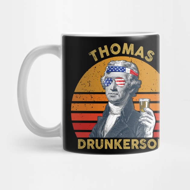 Vintage USA President Drinking Thomas Drunkerson 4th Of July American Flag by for shop